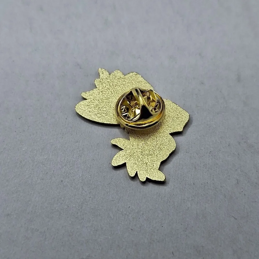 BLUE and white floral butterfly pin